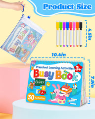 Walenced Busy Book Toddlers colorful illustrations engage learners without screens.