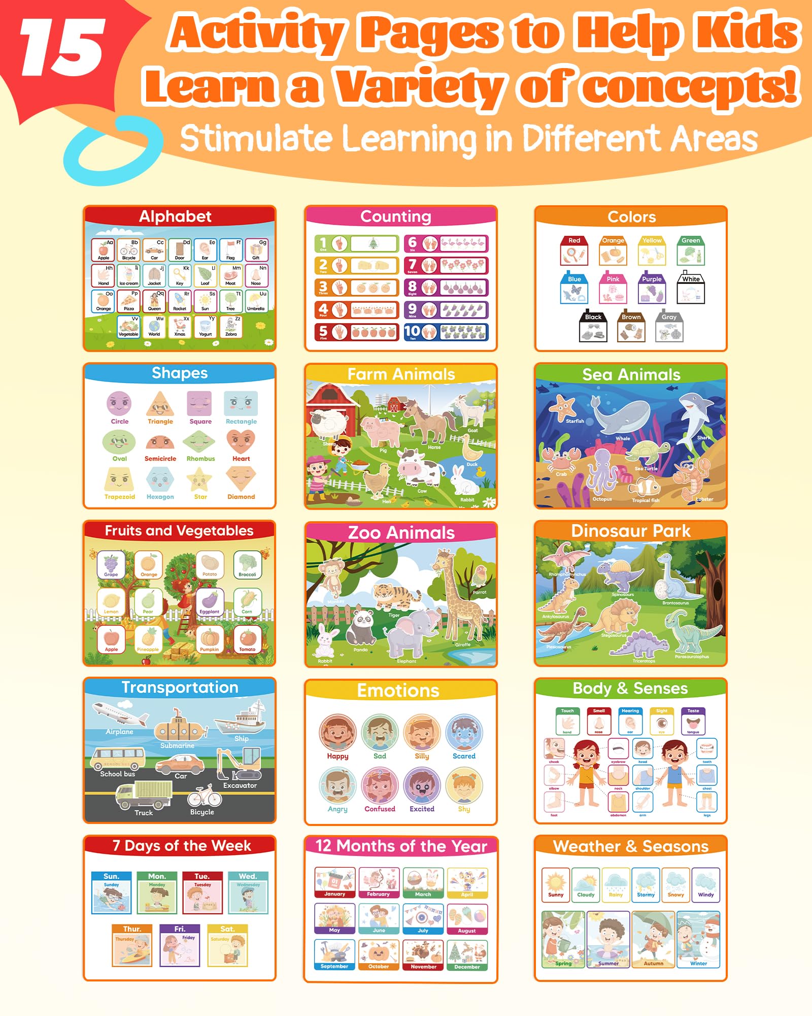 Walenced Busy Book Toddlers velcro cards attachment for quick setup.