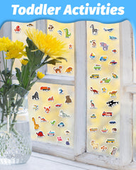 Walenced daily life theme pages help kids sort, create scenes.