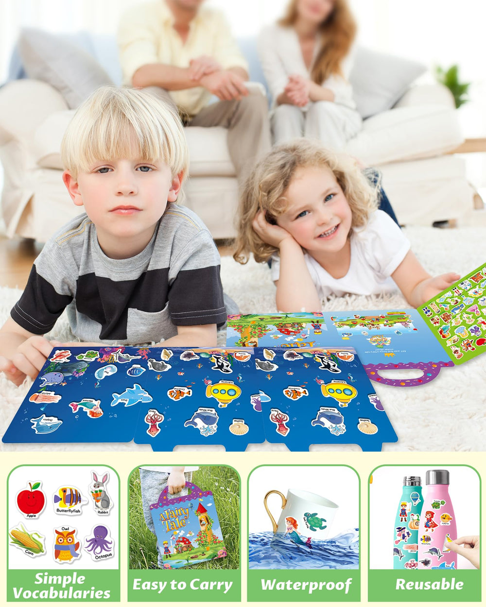 Walenced waterproof PVC keeps stickers reusable after use