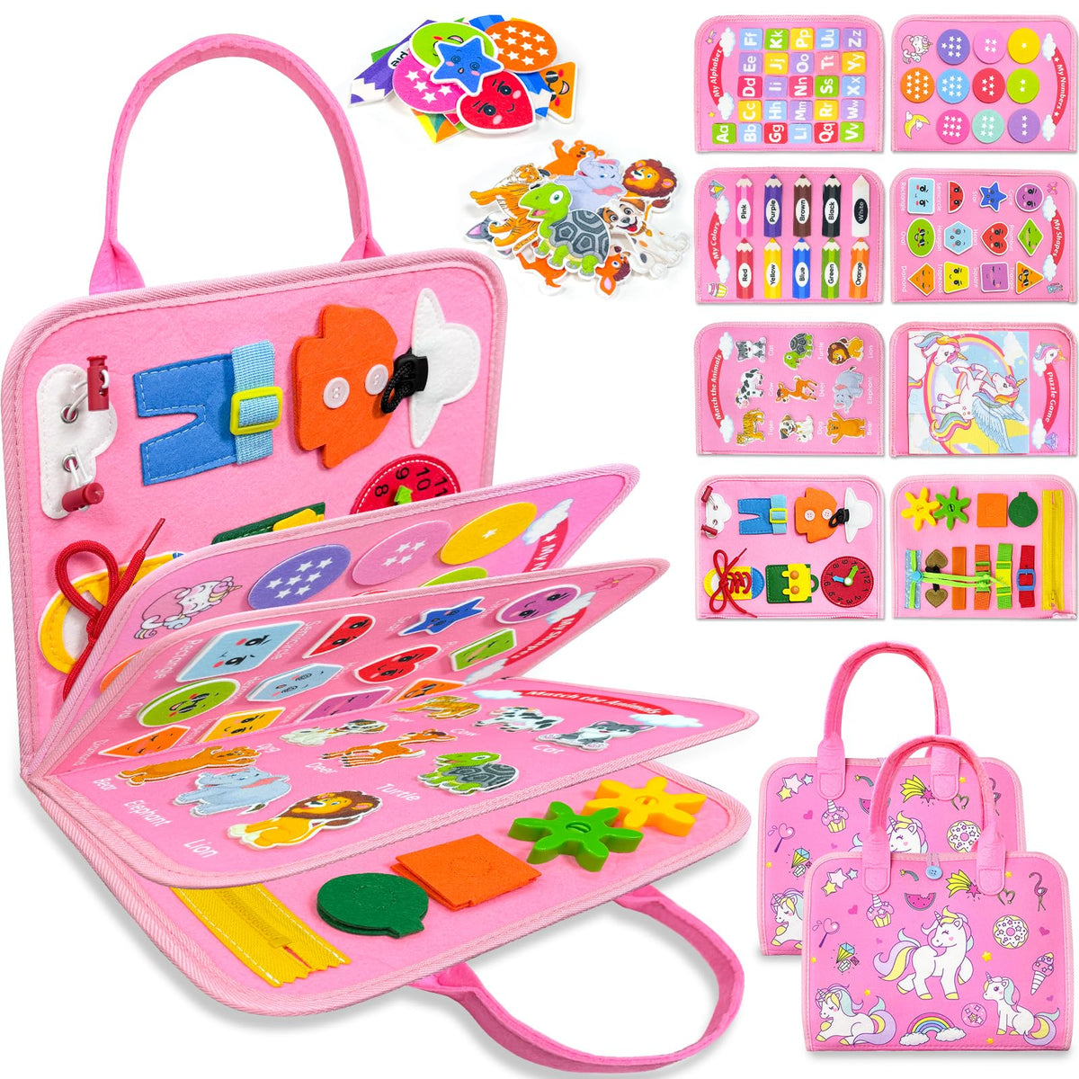 Walenty Busy Board: 8-page activity book for engaging learning on the go.