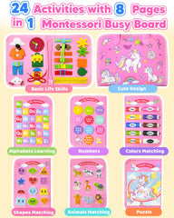 Walenty Busy Board features soft wool felt for safe toddler exploration.