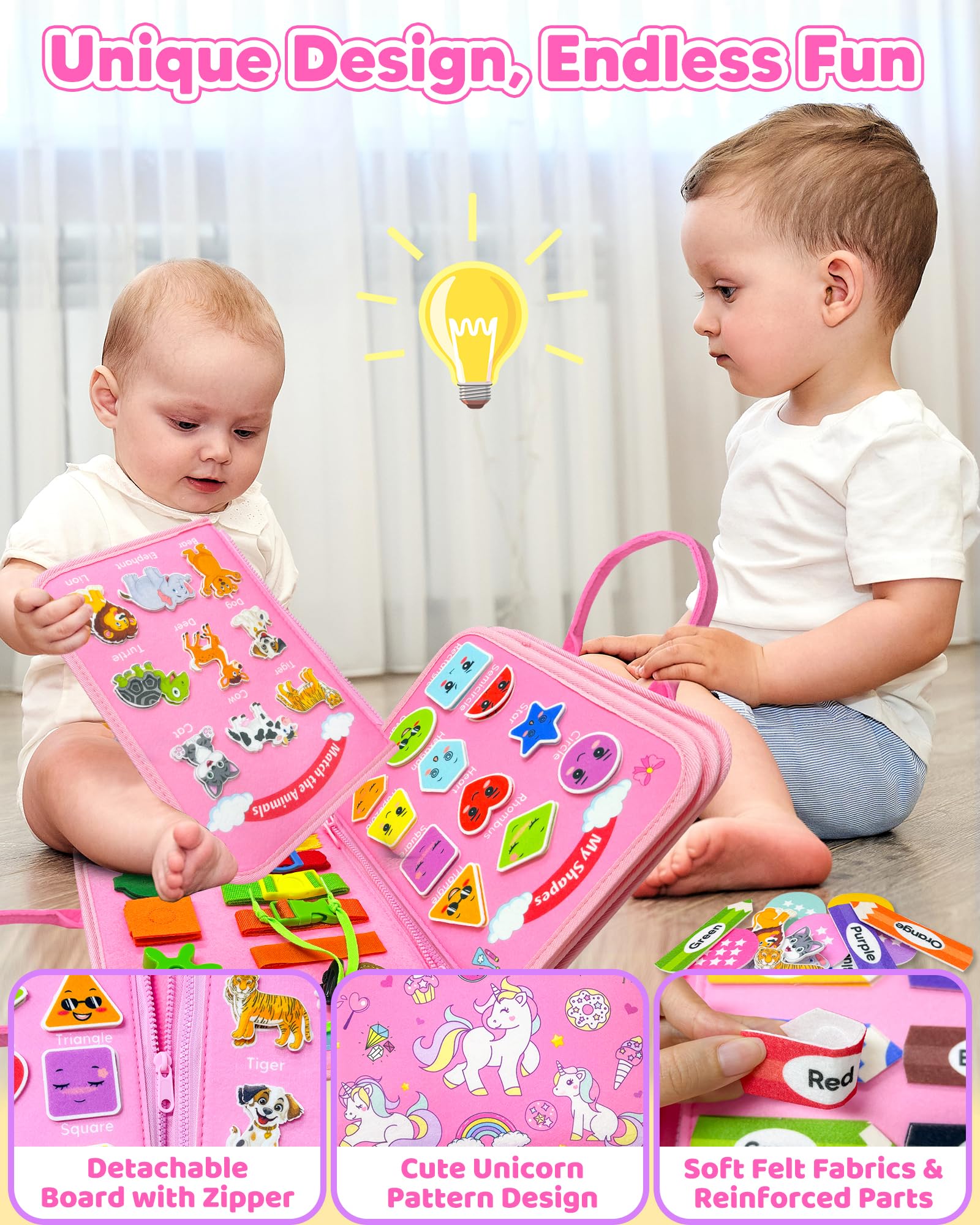 Walenty Busy Board is travel-friendly, great for long car and plane trips.