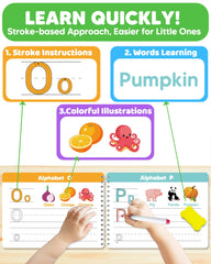 Walenty dry-erase markers and eraser enable unlimited practice and easy cleanup.
