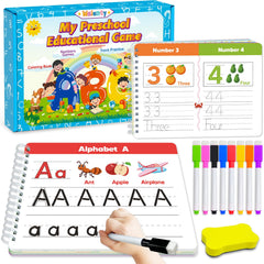 Walenty preschool workbook cover showing colorful tracing activities for early writing practice.