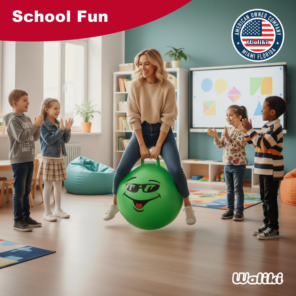 Waliki Hop Ball 18-inch green suitable for relays and group activities.