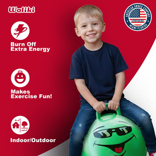 Waliki Hop Ball in green supports family bonding during active playtime.