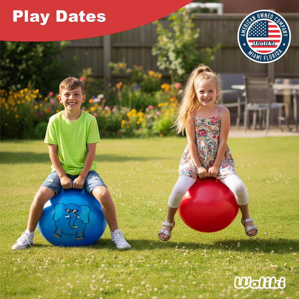 Waliki Hopper Ball 18in blue suitable for outdoor play with supervision.