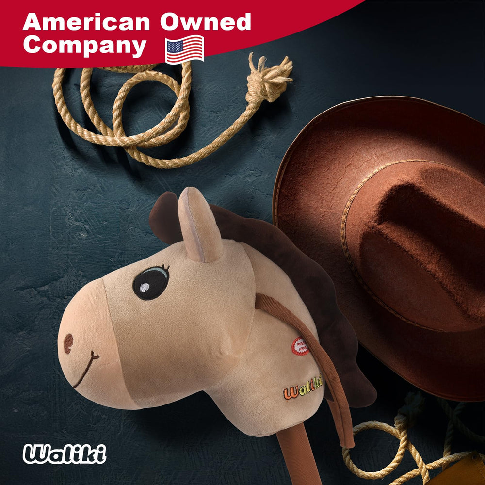 WALIKI stick horse toy measuring about 30 inches tall for kids.