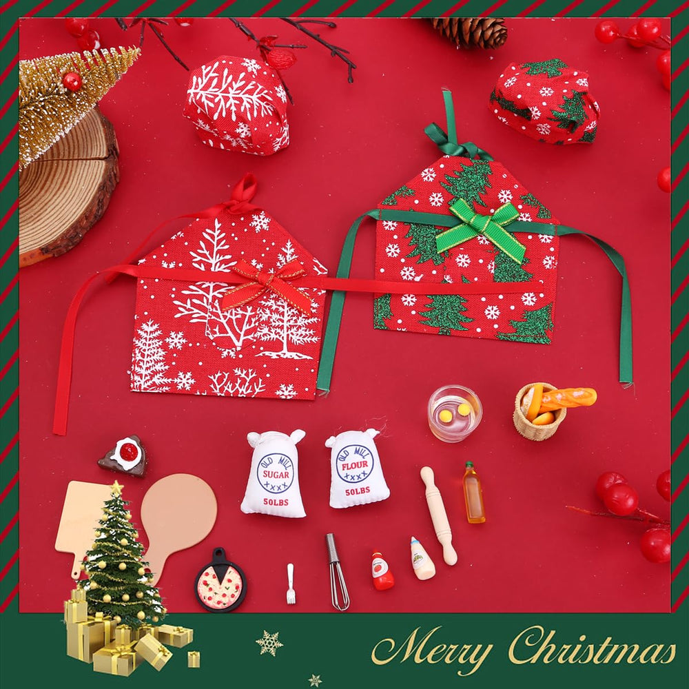 WanBigVa Christmas Elf chef hats complete the cooking-themed look.