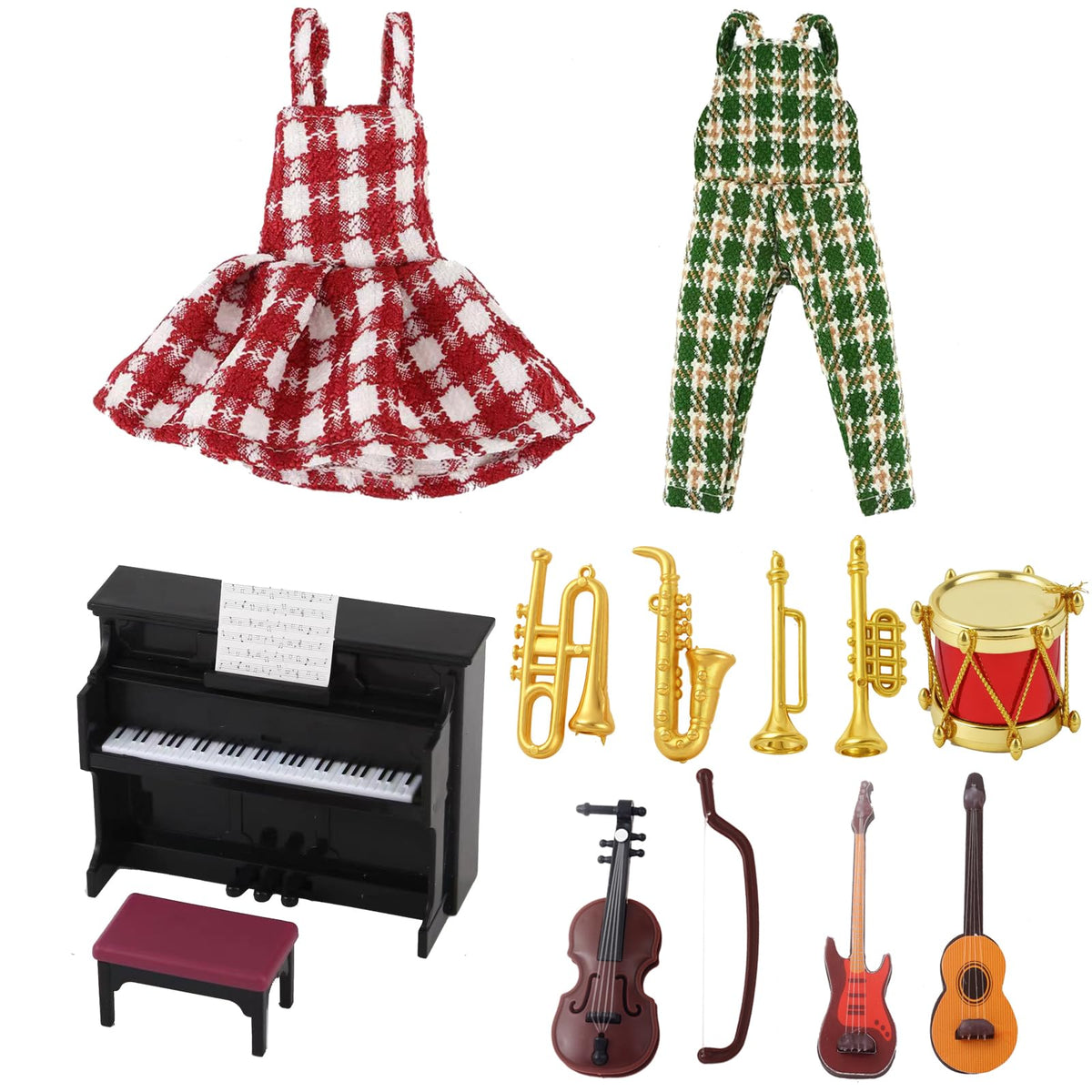 WanBigVa Christmas Elf Set: formal dress for festive playtime.
