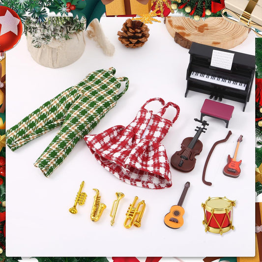 WanBigVa elf with piano and guitar set for musical holiday storytelling.