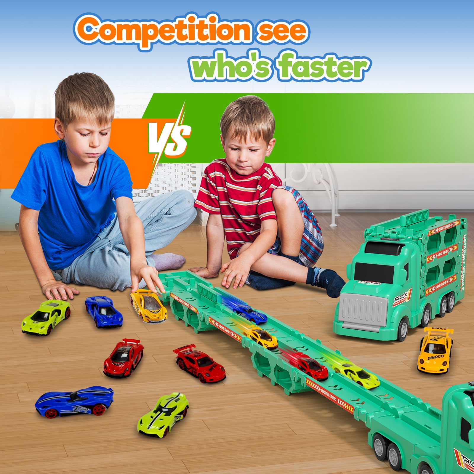 Wanborns double-track in action during two-player race.