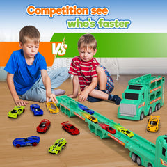 Wanborns double-track in action during two-player race.