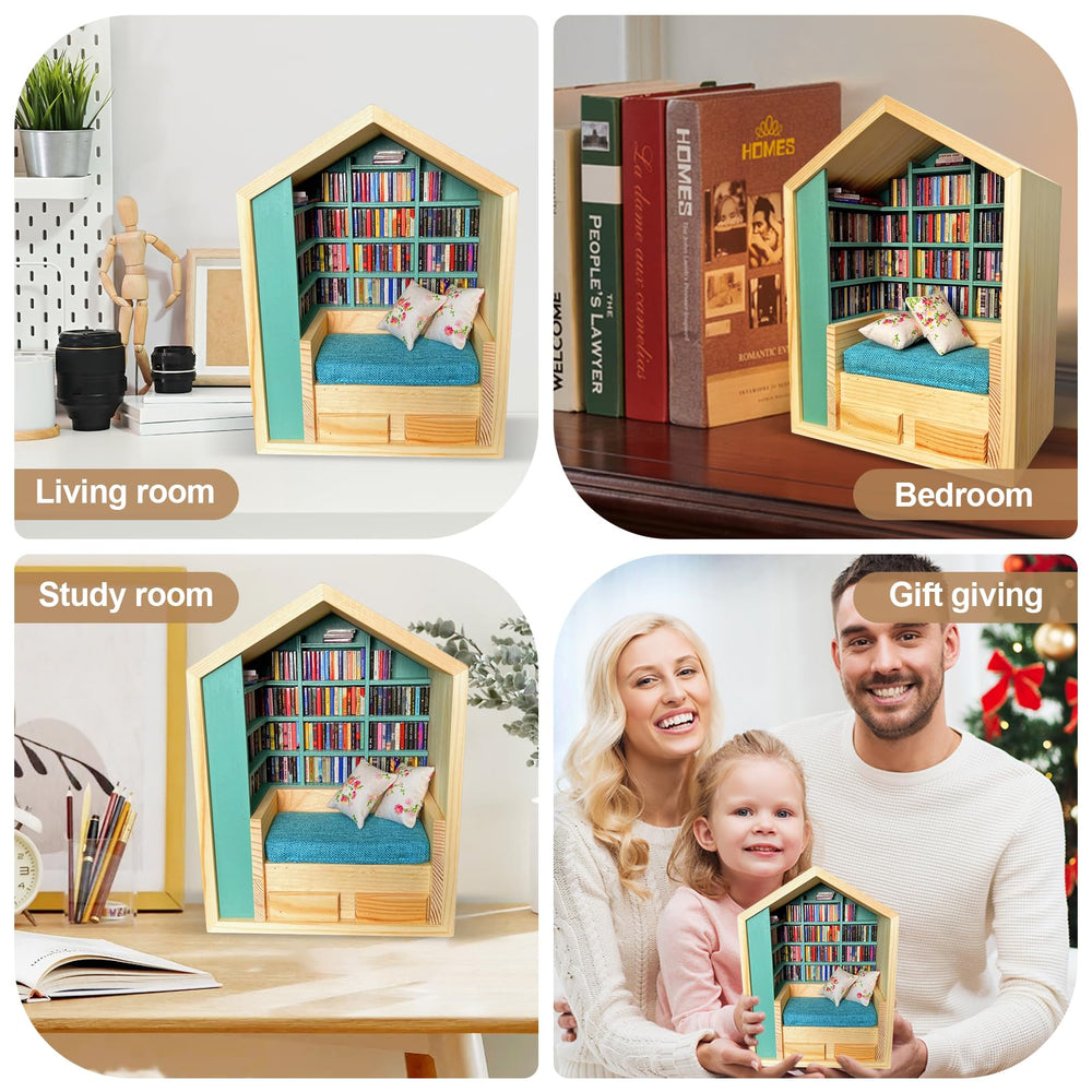 Wanheart wooden mini bookshelf decor in a living space adds charm and organization.
