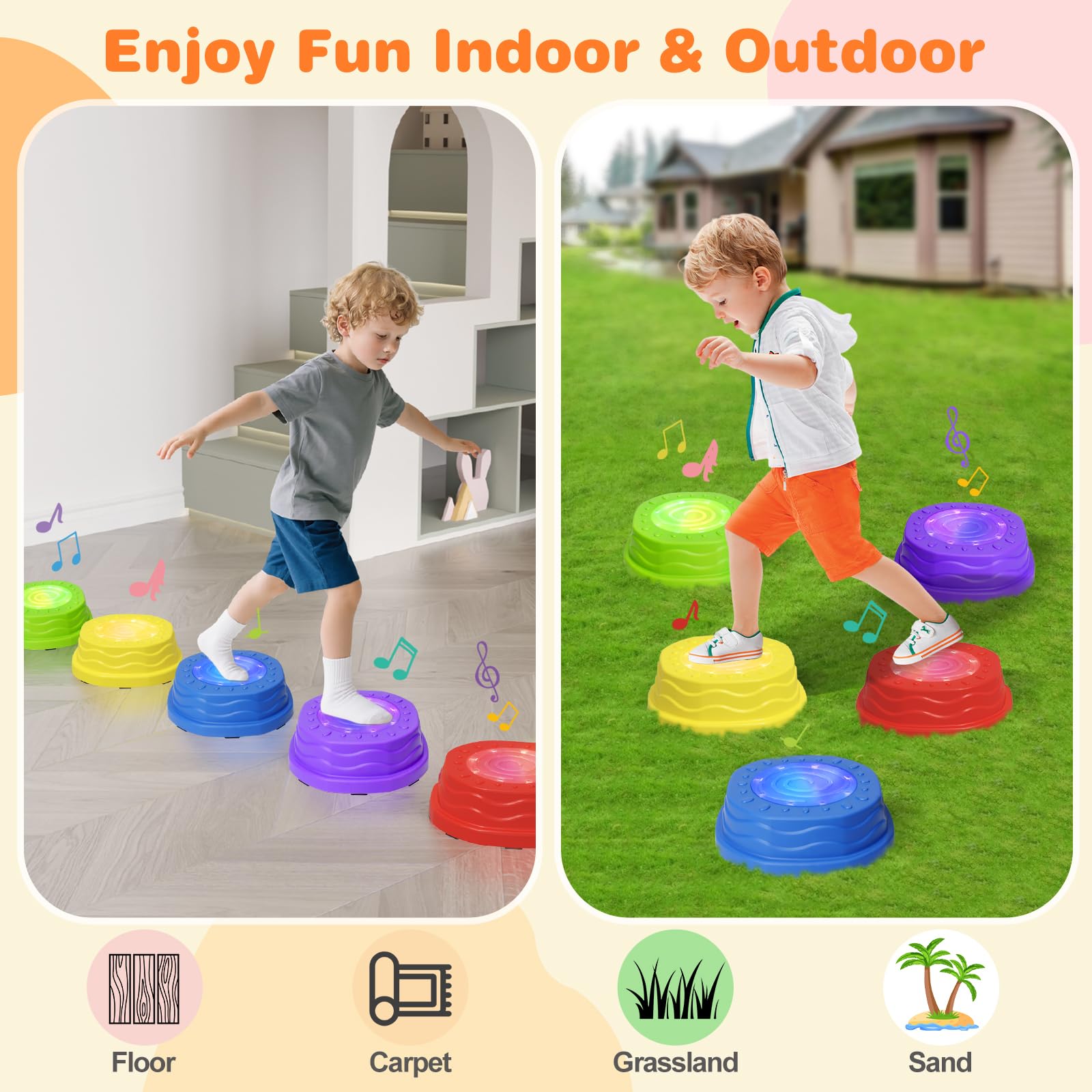 Wanonoo eight music cards guide kids through simple tunes.