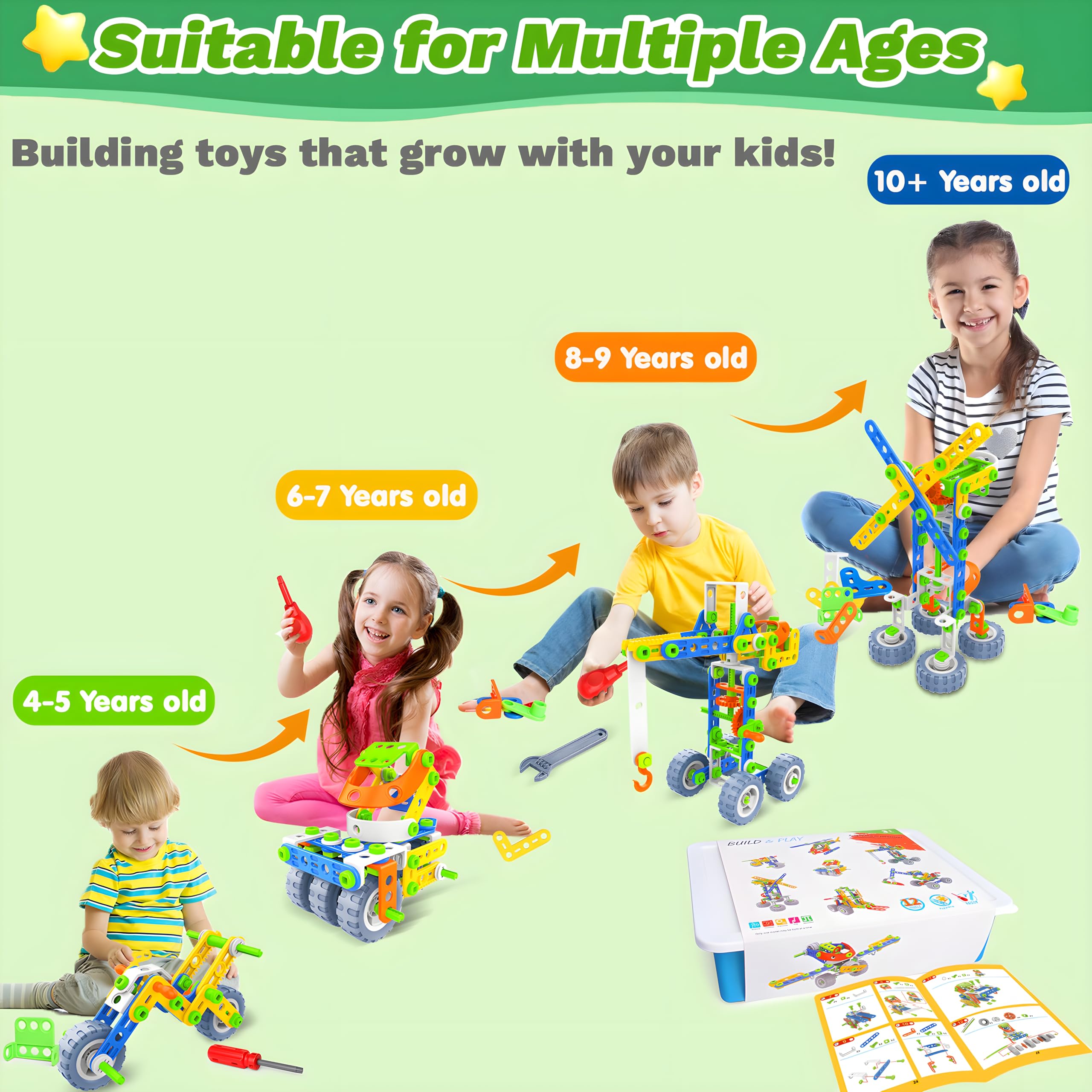 Wanonoo 12-in-1 STEM kit excavator model supports imaginative construction play