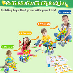 Wanonoo 12-in-1 STEM kit excavator model supports imaginative construction play
