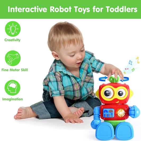 Wanonoo robot toy eyes move when twisting the head key for engaging exploration