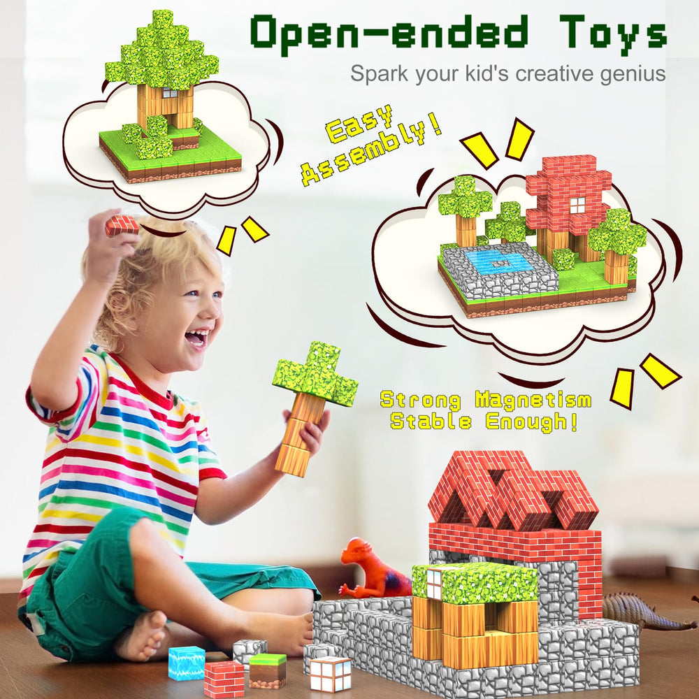 Wanplay open-ended magnetic building blocks encourage unlimited stacking and creativity.