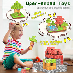Wanplay open-ended magnetic building blocks encourage unlimited stacking and creativity.