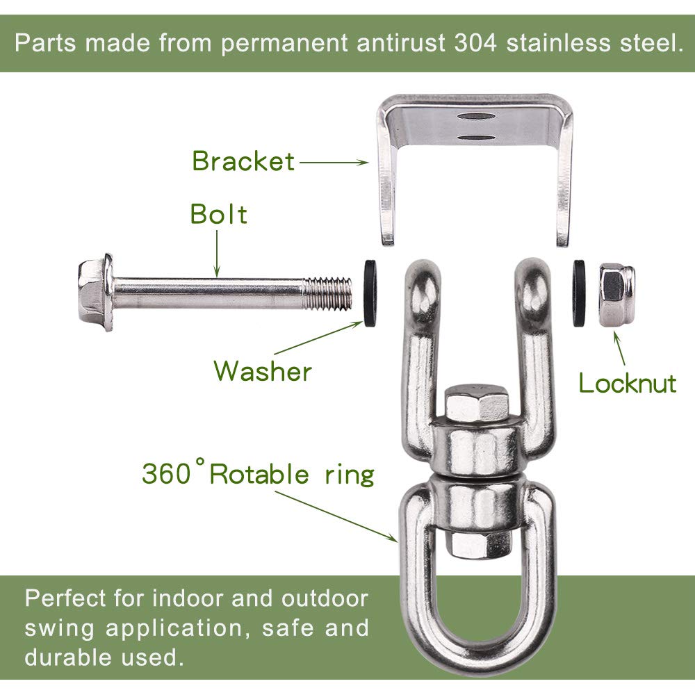 WAREMAID stainless steel swing hook for porch mounts securely in outdoor spaces.