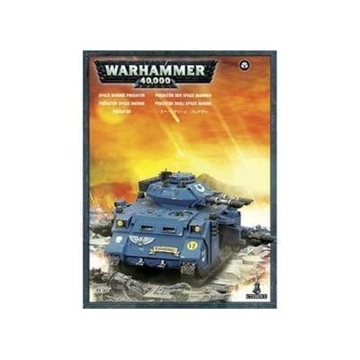 Warhammer 40,000 Space Marines Predator with autocannon and heavy bolters, ready for customized battlefield setups.