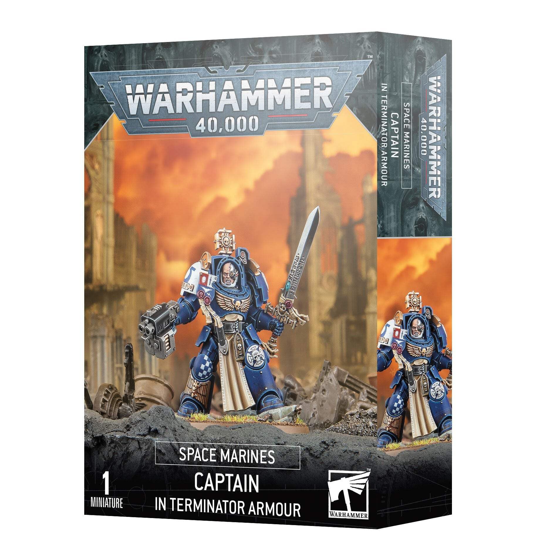Warhammer Chaplain in Terminator Armour, ideal for display and painting projects