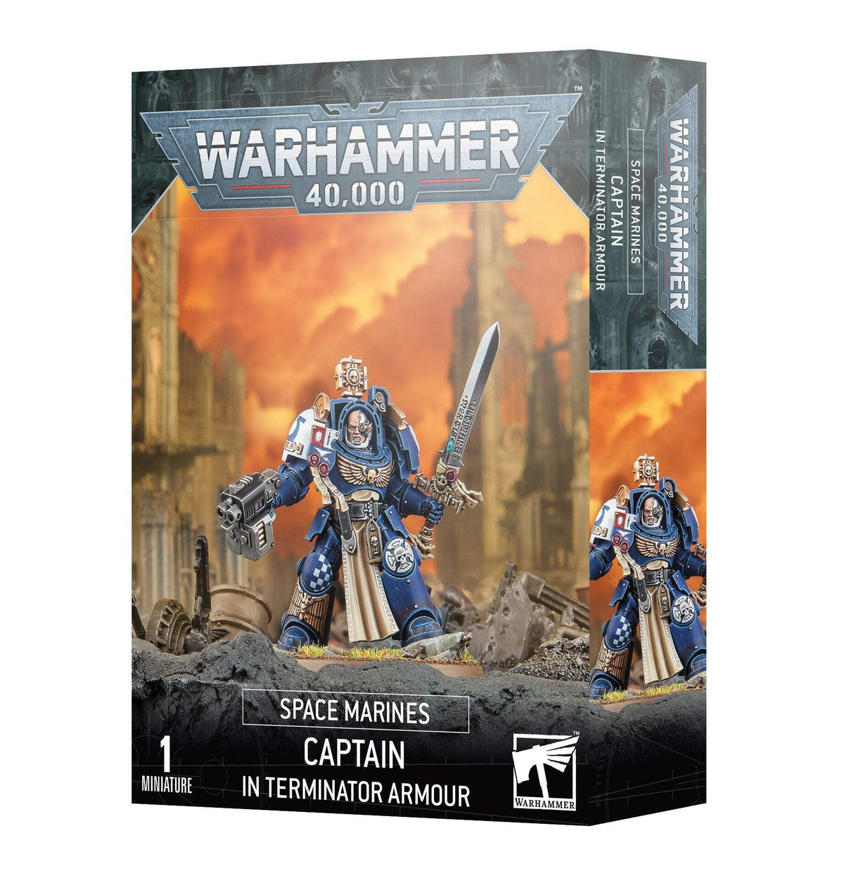 Warhammer Chaplain in Terminator Armour, ideal for display and painting projects