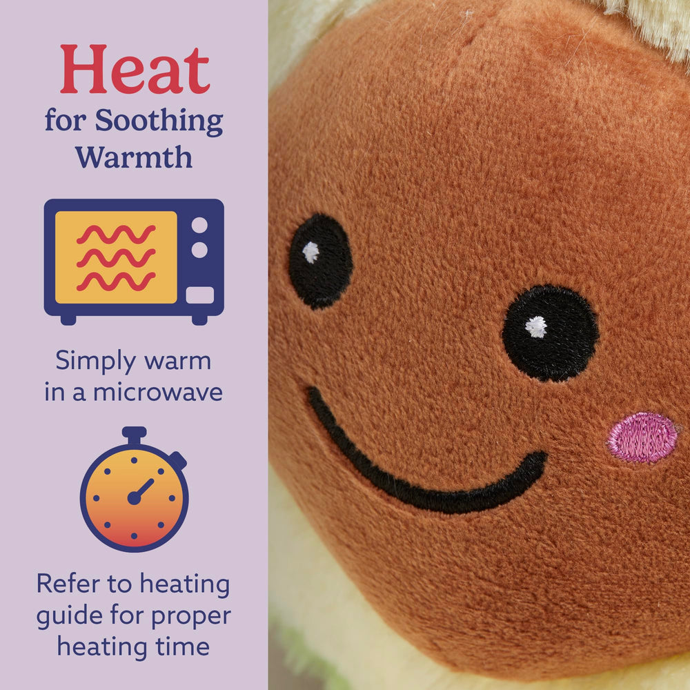 Warmies Avocado plush cooling option stored in freezer for refreshing touch.