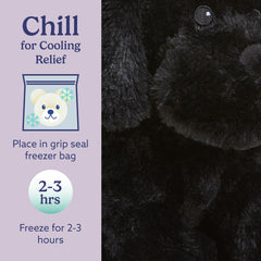 Warmies Black Labrador lavender scent adds a gentle aroma at bedtime.