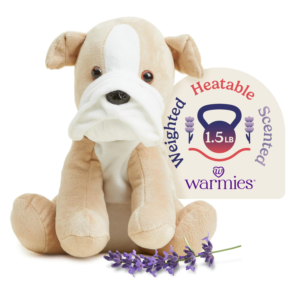 Warmies Bull Dog microwavable plush delivers cozy warmth for relaxation
