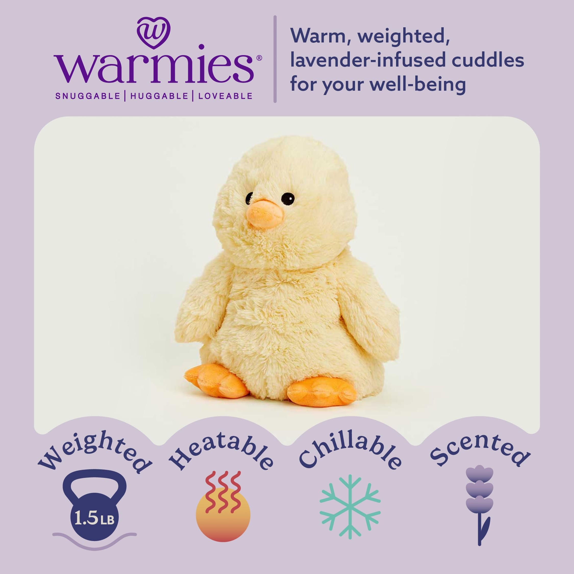 Warmies Chick cooling plush for hot days and refreshing relief