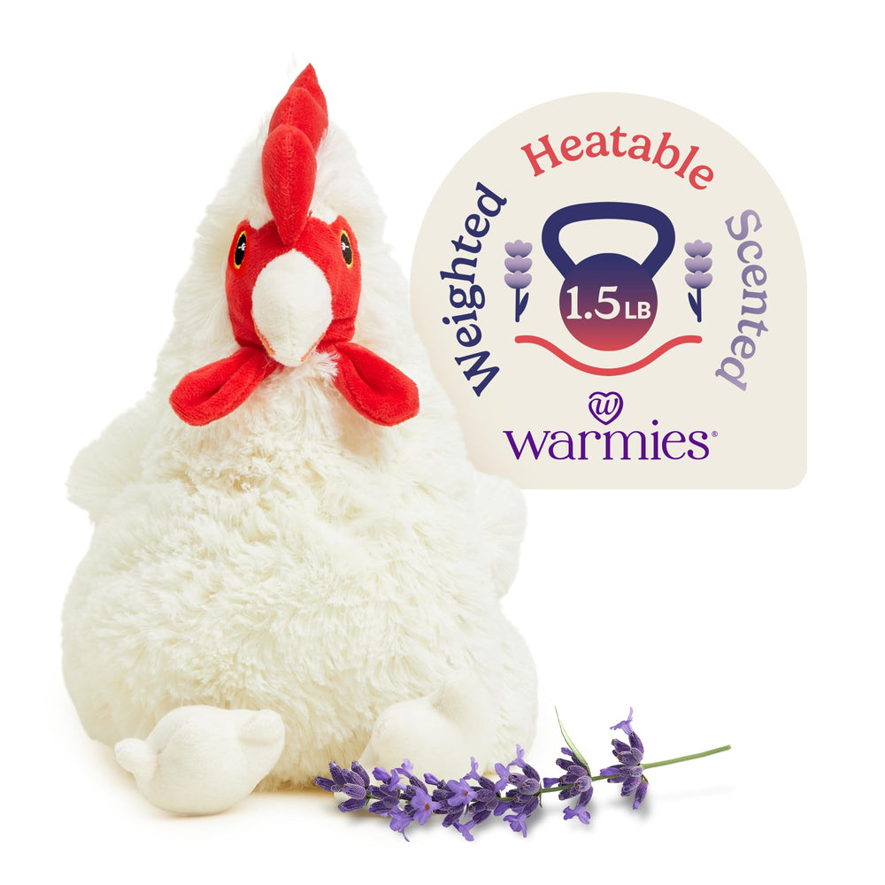 Warmies chicken plush heated for soothing warmth and cozy hugs.
