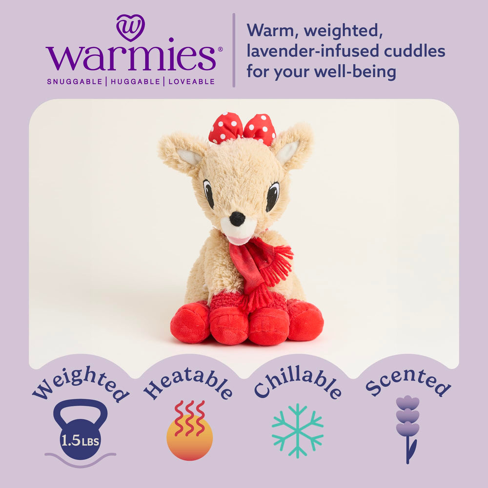 Warmies Clarice heated plush ready in microwave for comforting warmth.