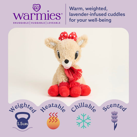 Warmies Clarice heated plush ready in microwave for comforting warmth.