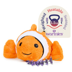 Warmies Clown Fish heated plush provides warm comfort for evenings and quiet moments.
