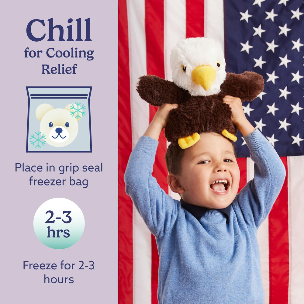 Warmies Eagle safety-designed stuffed animal suitable for all ages.
