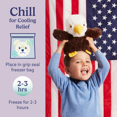 Warmies Eagle safety-designed stuffed animal suitable for all ages.