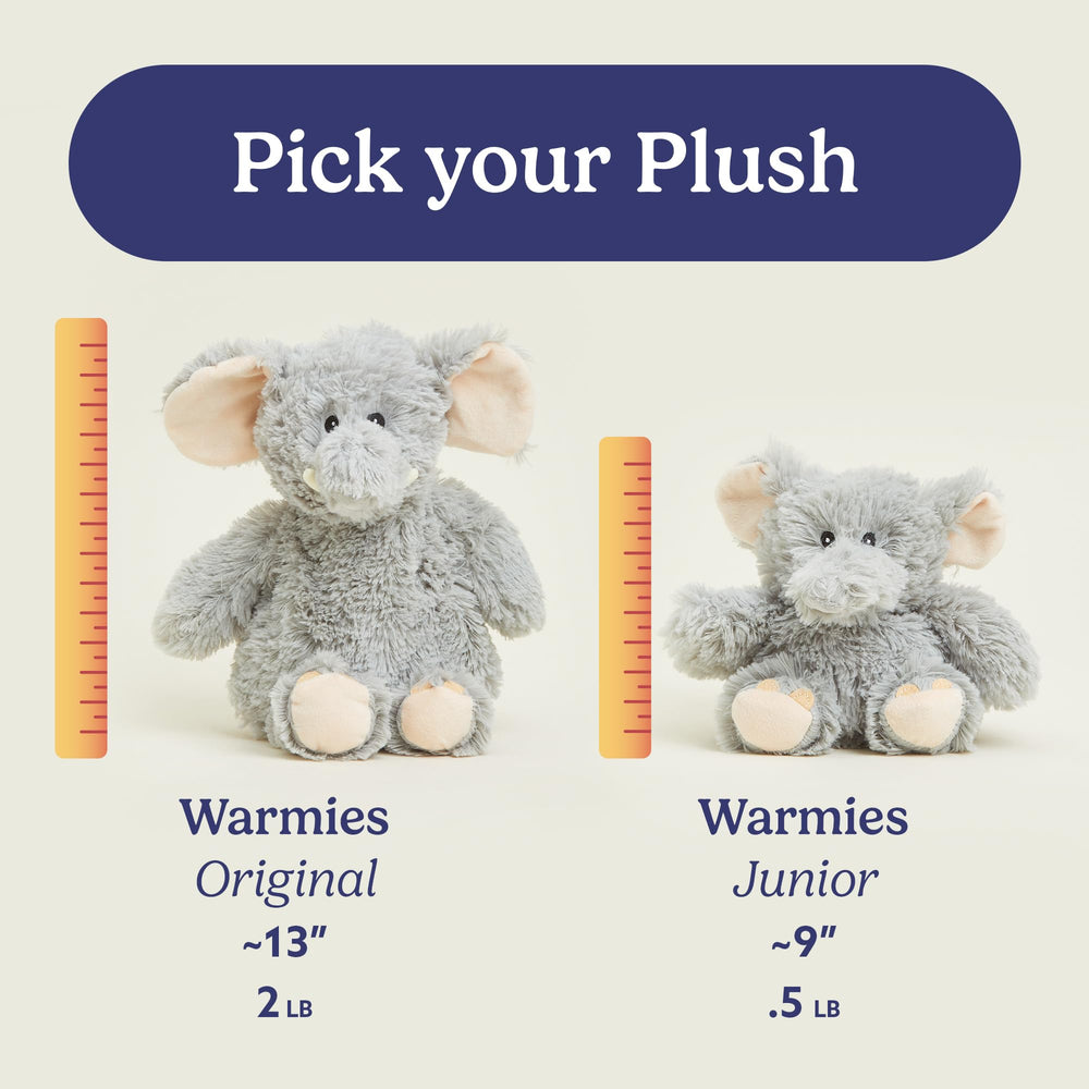 Warmies Elephant safety design meets child-friendly standards.