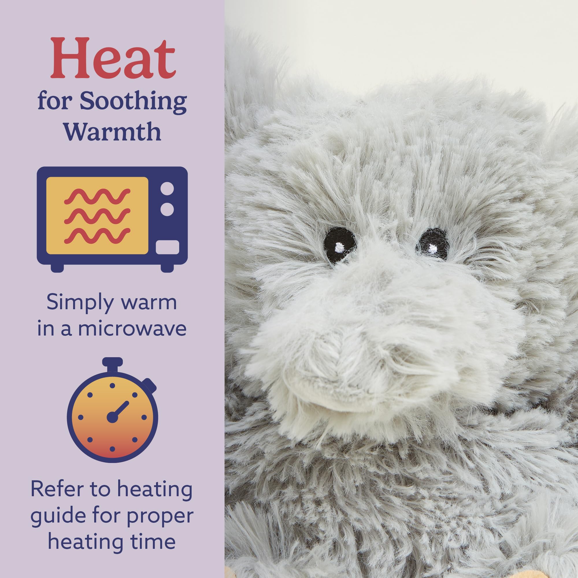 Warmies Elephant weighted plush provides a comforting hug-like feel.