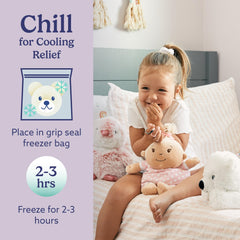 Warmies cooling option stored in freezer for a refreshing cool touch on warm days.