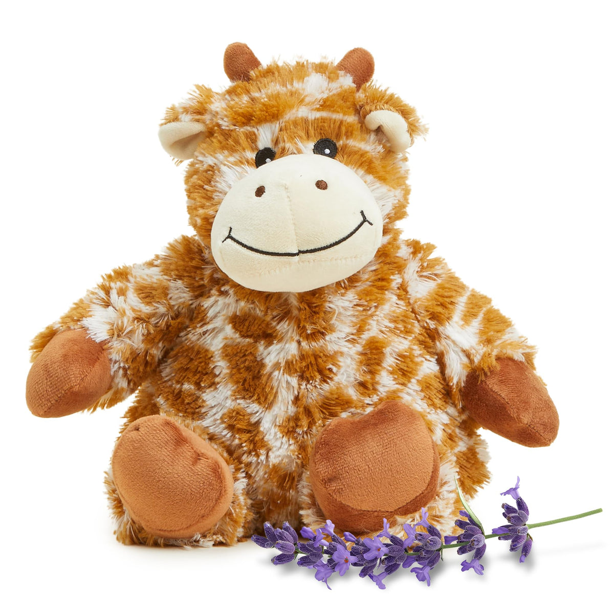 Warmies giraffe microwavable plush for soothing warmth and cozy hugs.