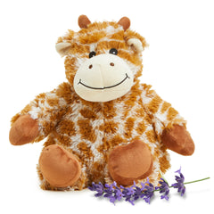 Warmies giraffe microwavable plush for soothing warmth and cozy hugs.