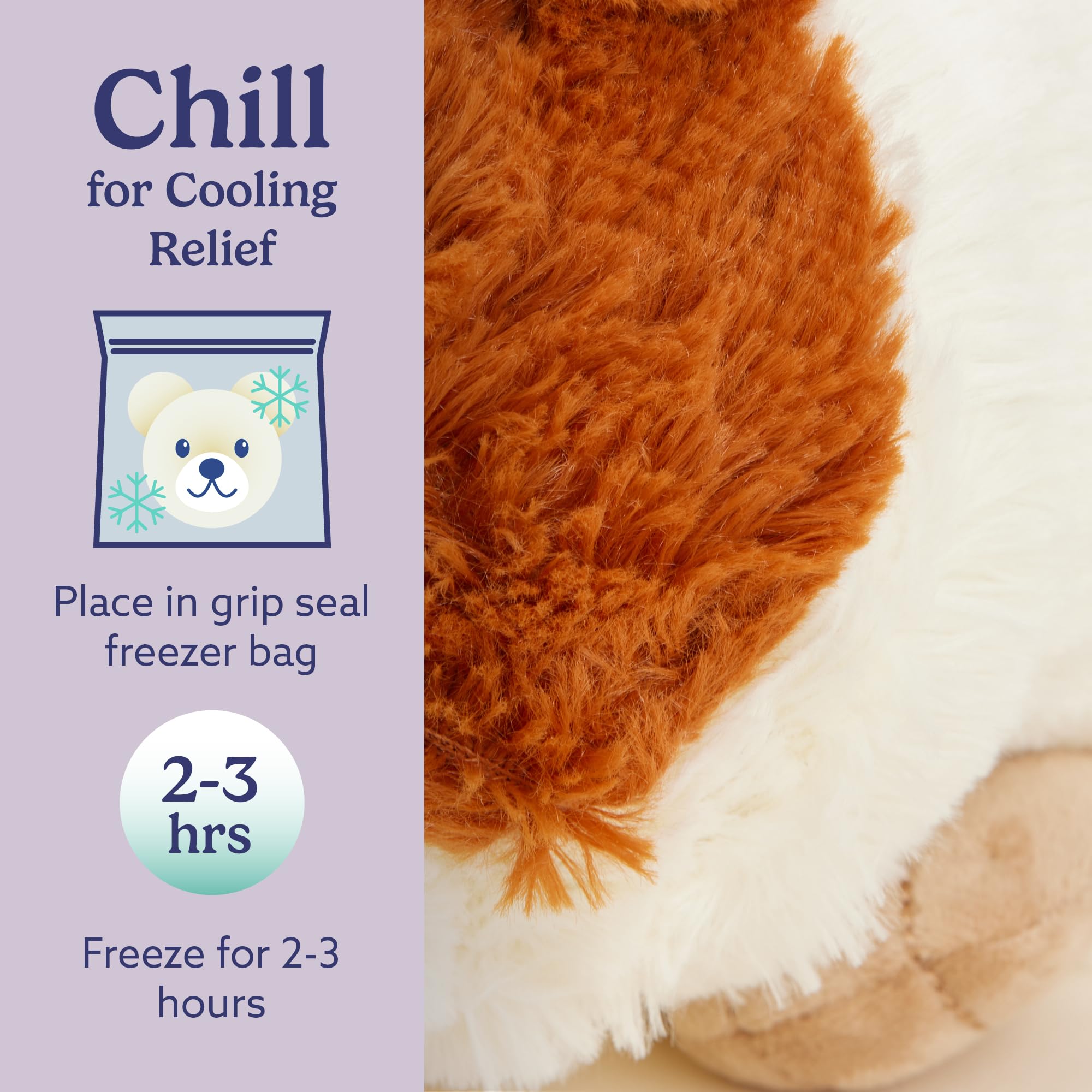 Warmies guinea pig plush provides a weighted hug during moments of comfort.