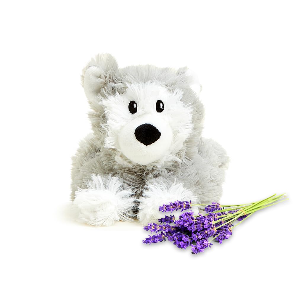 Warmies Husky plush lavender heat for bedtime routines.