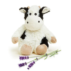 Warmies Junior Cow Plush closeup highlighting soft fabric for comforting hugs