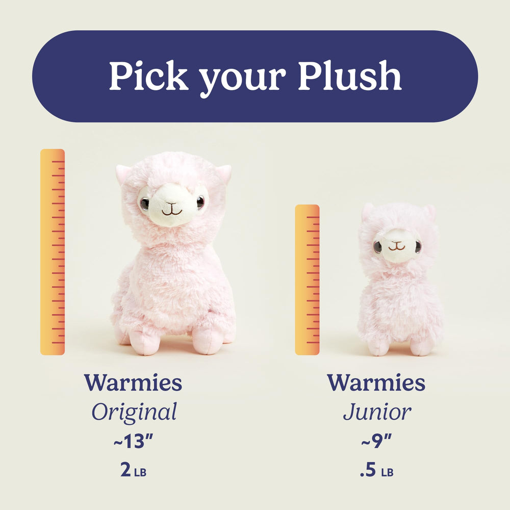 Warmies Junior Pink Llama child-safe design suitable for gifting.