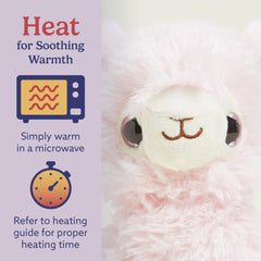 Warmies Junior Pink Llama weighted plush for a comforting hug.