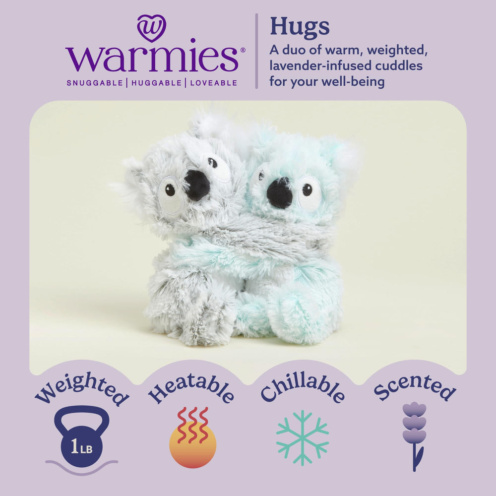 Warmies Koala Hugs Duo weighted plush for gentle pressure during calm moments.